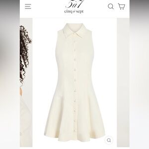 cinq a sept Cream Sleeveless Button-Front Fit & Flare Dress